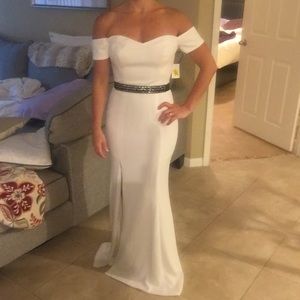 White evening style dress.